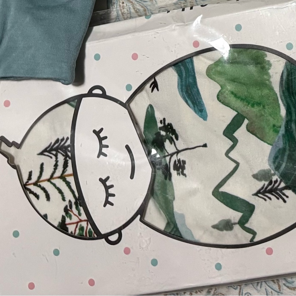 Little Sleepies Green and White Swaddle Blanket
